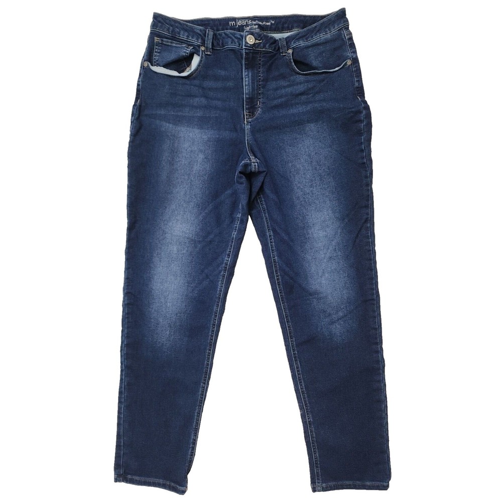 Maurices Jeans M Jeans Sz 16 Reg Womens High Rise Dark Wash Blue Denim Jeggings